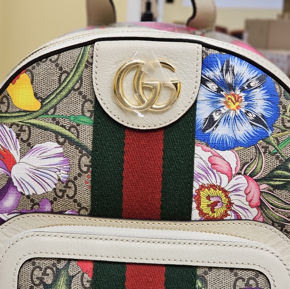 GUCCI Ophidia GG Flora Small Backpack - Picture 2 of 8